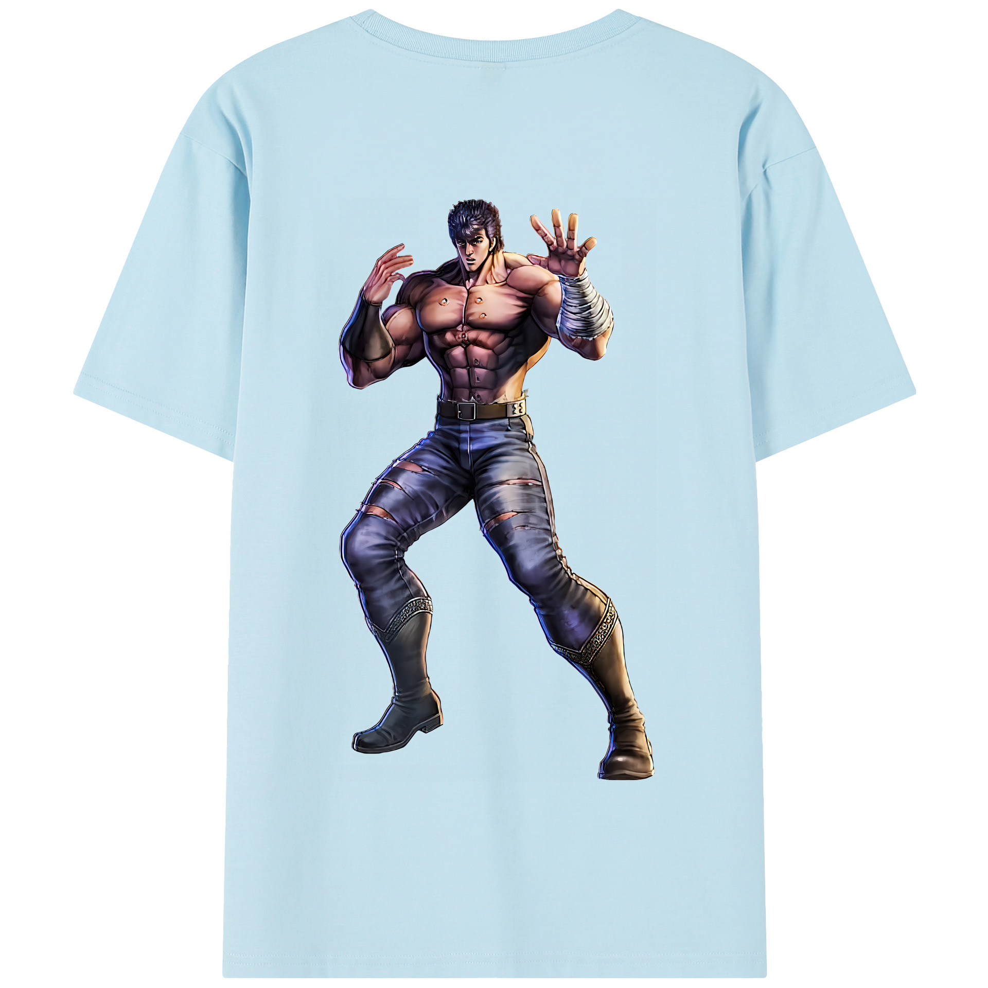 （画像用） 北斗の拳 Fist of the North Star 綿100％半袖Tシャツ（背面プリント）